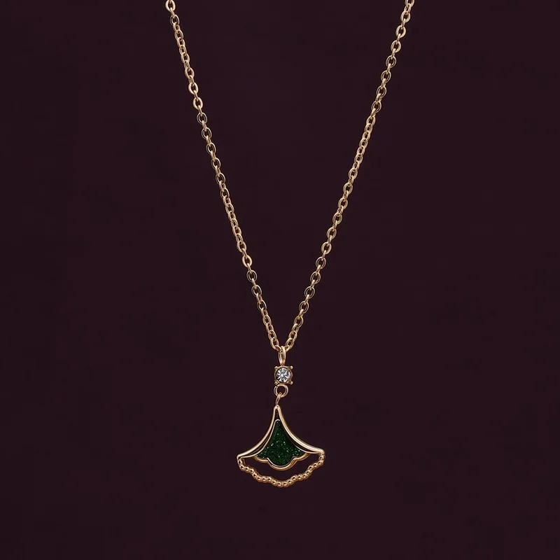 Palmonas  PALMONAS 18k Gold Tone Plated Ginkgo Leaf Pendant\n for Women for Women | Best Price UAE