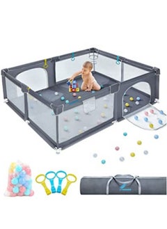 Piccasio PICCASIO™ Baby Playpen Large, Playpen Fence for Toddler, Extra Large Play Yard with Gate - Packable and Portable Toddler Safety Activity Center. Sturdy Playpen with Balls & Accessories  - Image 1