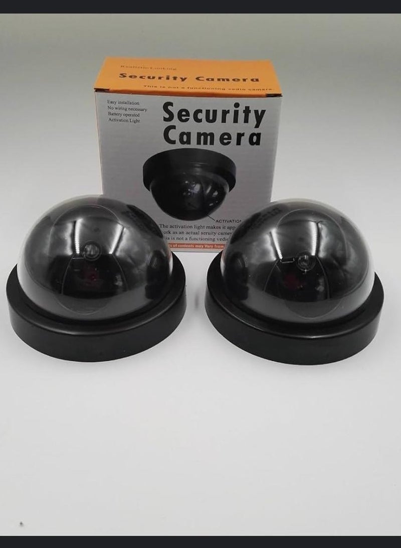 HL Dummy Security Camera with Flashing LED Light Fake CCTV Surveillance Simulation Camera Security Indoor Dome Camera with LED Light (Basic, Black) - Image 1