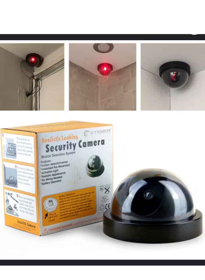 HL Dummy Security Camera with Flashing LED Light Fake CCTV Surveillance Simulation Camera Security Indoor Dome Camera with LED Light (Basic, Black) - Image 3