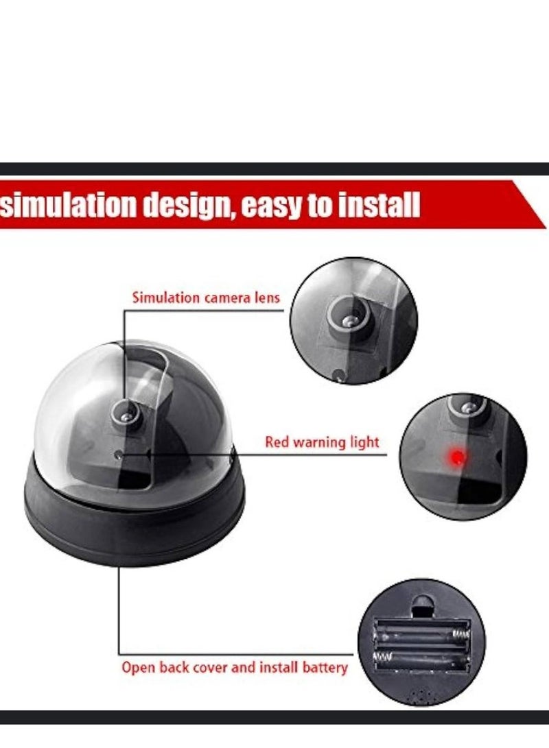 HL Dummy Security Camera with Flashing LED Light Fake CCTV Surveillance Simulation Camera Security Indoor Dome Camera with LED Light (Basic, Black) - Image 4