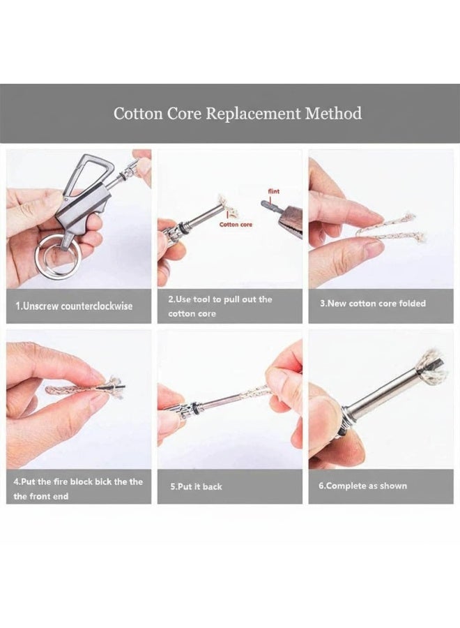 fantasize Keychain Bottle Opener for Men, Permanent Match with Dual Side Flint Fire Starter, Waterproof Reusable Matchstick, Forever Match for Outdoor Survival, Everlasting Strike Anywhere Matches - Image 4