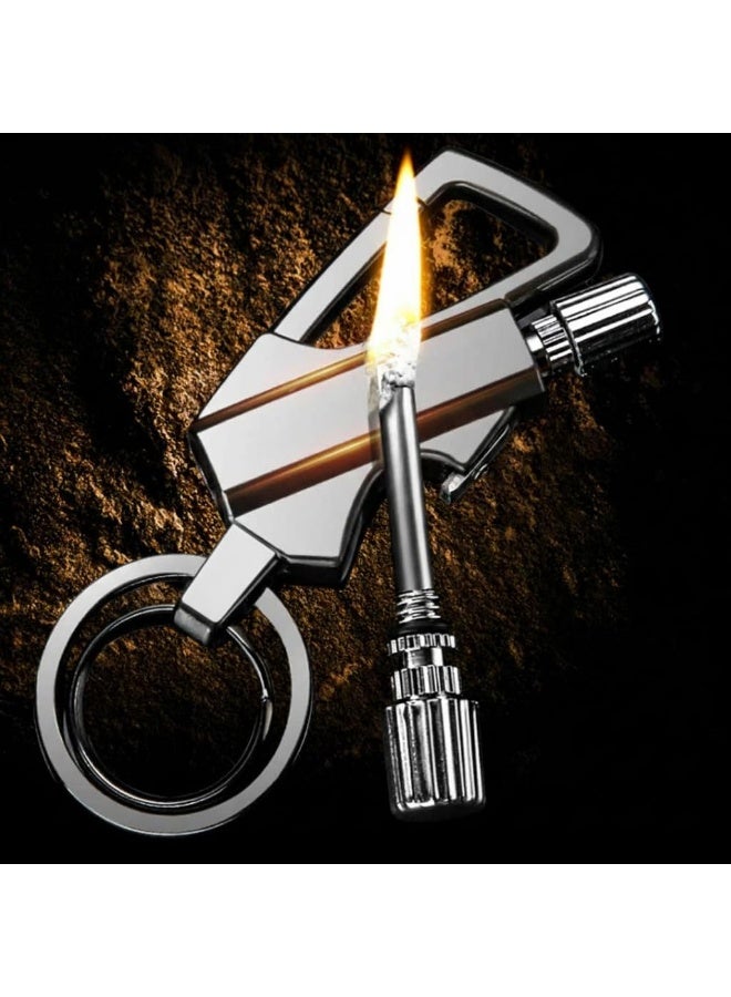 fantasize Keychain Bottle Opener for Men, Permanent Match with Dual Side Flint Fire Starter, Waterproof Reusable Matchstick, Forever Match for Outdoor Survival, Everlasting Strike Anywhere Matches - Image 3