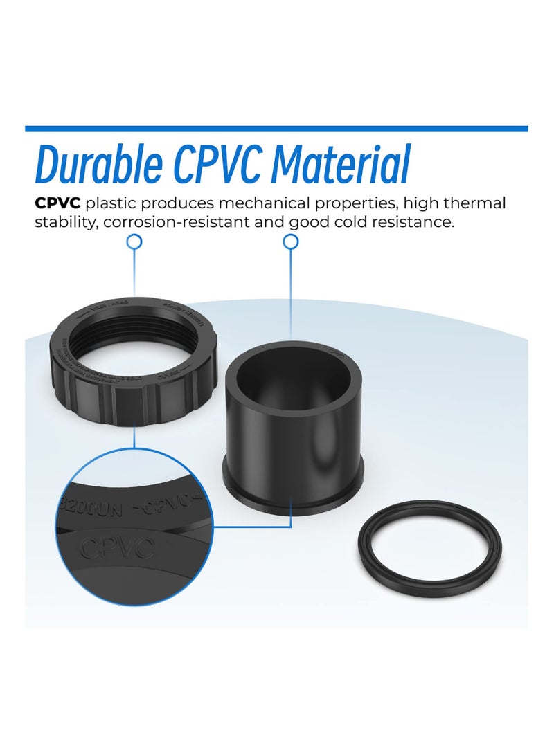 Zikra Pump Union Connection Kit, Compatible with Hayward Tristar, Northstar, EcoStar Pumps, SwimClear Cartridge Filter & Universal H-Series Low Nox Heater(2PCS) - Image 2