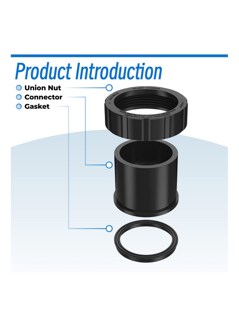 Zikra Pump Union Connection Kit, Compatible with Hayward Tristar, Northstar, EcoStar Pumps, SwimClear Cartridge Filter & Universal H-Series Low Nox Heater(2PCS) - Image 4