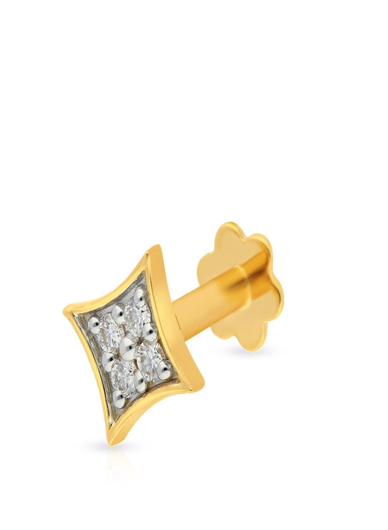 Malabar Gold and Diamonds دبوس أنف ماسي نقي من منجم 18 قيراط 750 للنساء MNGNNP0299 - Image 1