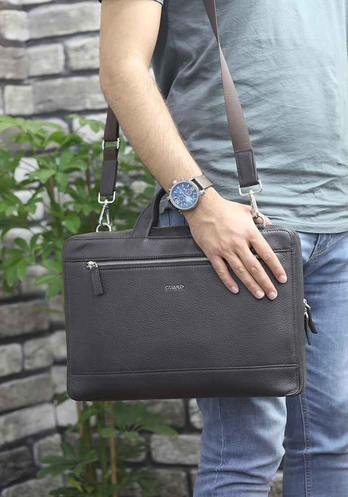 Guard Brown Leather Special Production Laptop and Briefcase  - Image 1