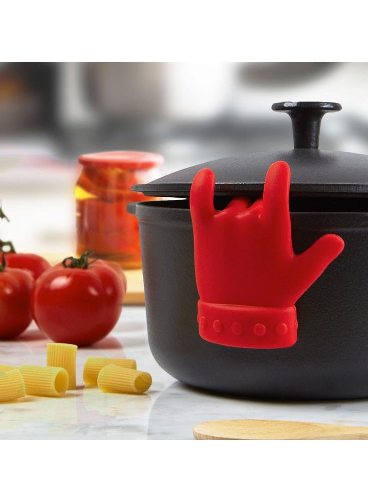 رافع غطاء الوعاء المقاوم للانسكاب، رافع غطاء الوعاء المصنوع من السيليكون، رافع غطاء الوعاء لتزيين أدوات المطبخ، حامل غطاء وعاء لطيف لمطبخ الحساء والمطعم - Image 3