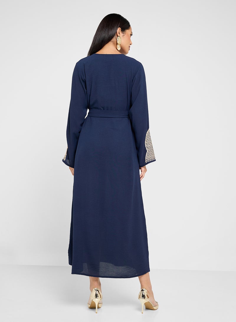 hayas closet Emroidered Belted Jalabiya - Image 2