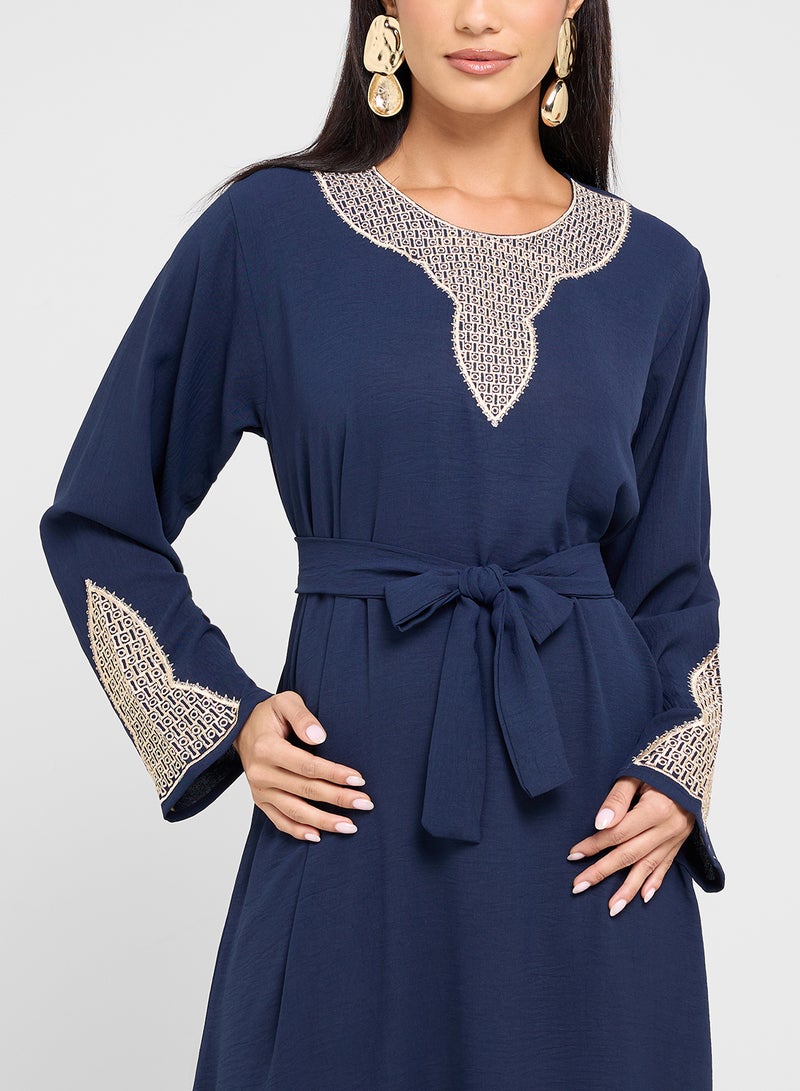 hayas closet Emroidered Belted Jalabiya - Image 3