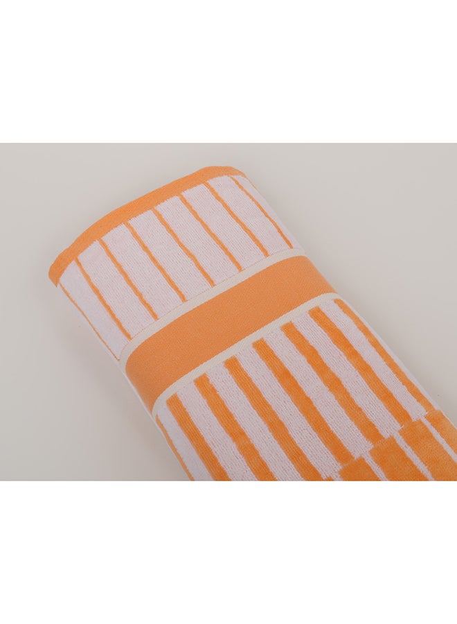 White Rose Towel 4 Piece Bathroom  Set - SPRING COLLECTION - 450 GSM - 100% Cotton Velour - 2 Bath  70X140 cm & 2 Hand  50x90 cm -MultiColour - Modern Stripe Design - Luxury Touch - Extra Absorbent  - Image 4