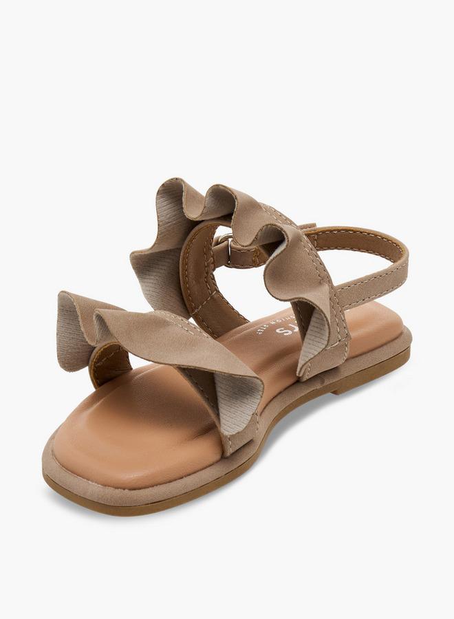 JUNIORS Girls Ruffle Design Hook & Loop Sandals - Image 3