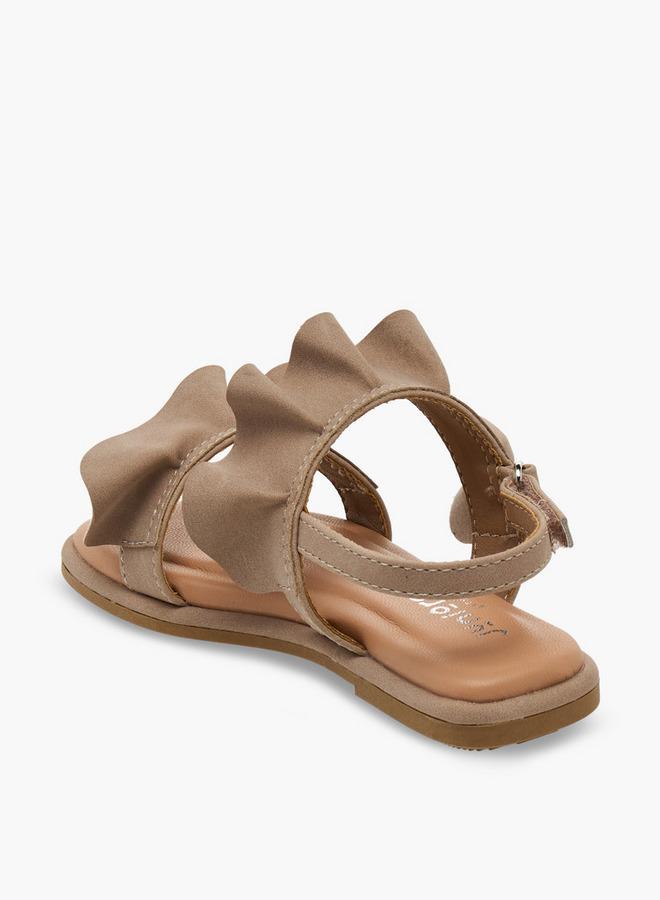 JUNIORS Girls Ruffle Design Hook & Loop Sandals - Image 4