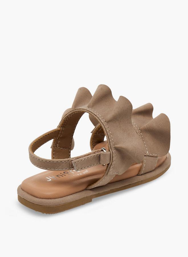 JUNIORS Girls Ruffle Design Hook & Loop Sandals - Image 5