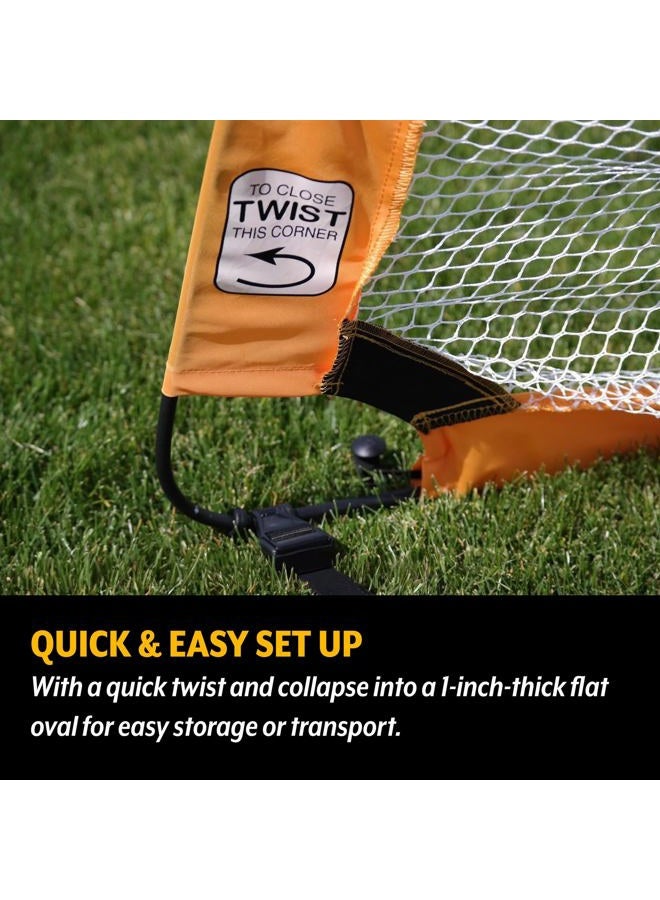 PUGG 2.5 Foot Pop Up Soccer Goal, Portable Training Football Knitted Poly Net Equipment, The Original Pickup Game Goal, Includes Two Goals & Bag - Image 4