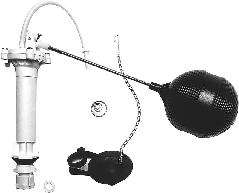 Danco Complete Toilet Repair Kit, Fill Valve, Flapper, Rod, Float Replacement (80816), White - Image 1