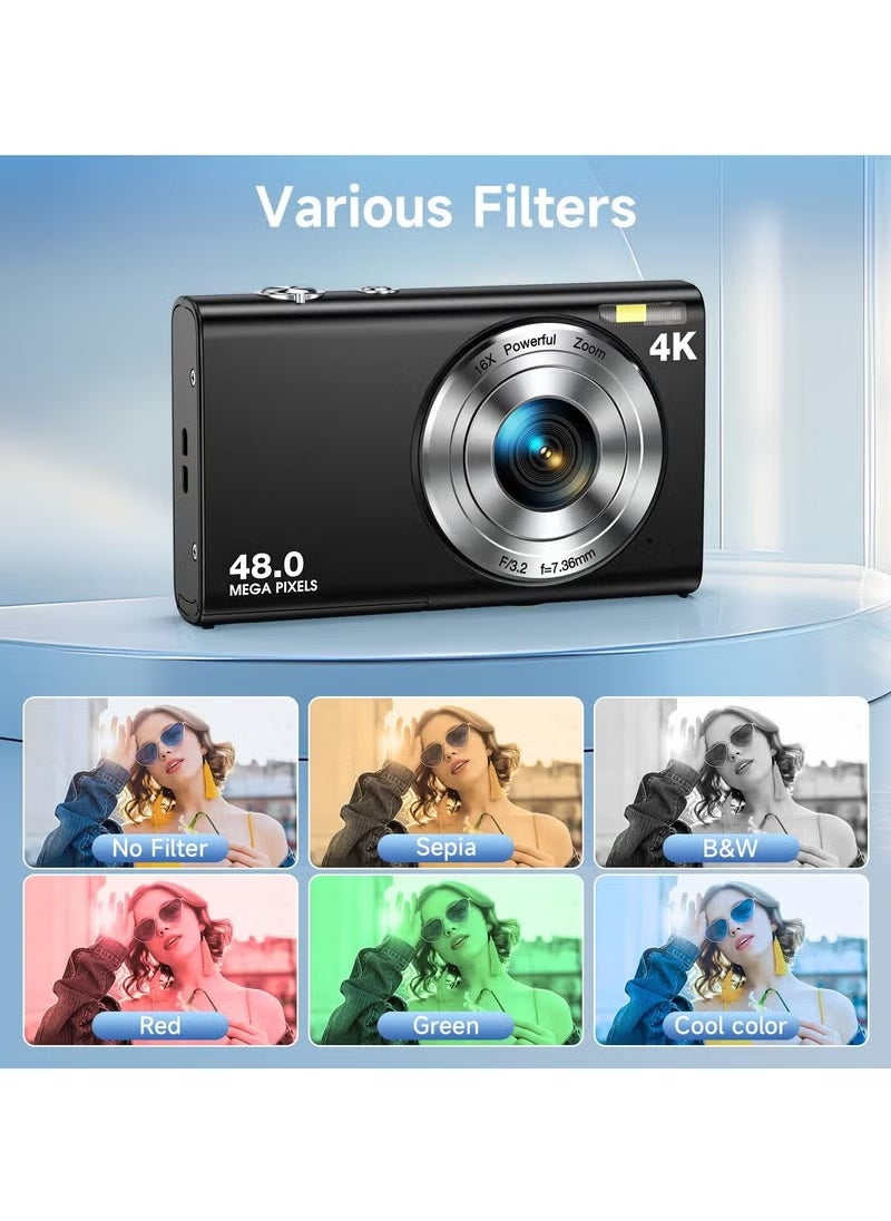 Generic - Digital Camera, Autofocus UHD 4K Vlogging Camera with 32GB Card, 48MP 16X Digital Zoom Digital Camera - Image 1