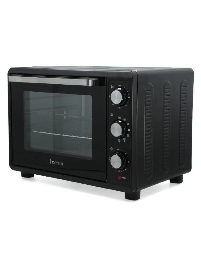 homix 1500W 220-240V Manual Control Plastic Toaster Oven Black 35 L TO-353RCL