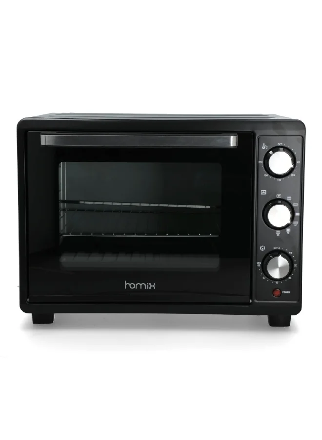 homix 1500W 220-240V Manual Control Plastic Toaster Oven Black 35 L TO-353RCL