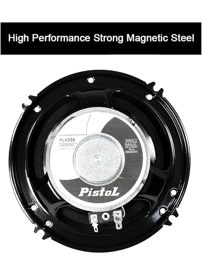Generic Pistol Car Audio Speakers 6-Inch Dual Cone 450W Max Power – Audio Systems Pl450D High-Performance Car Speakers For Enhanced Music Quality  - Image 4
