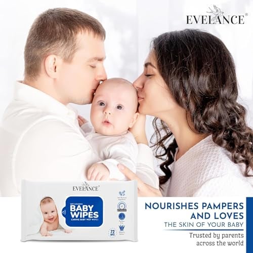 EVELANCE Soft Cleansing Baby Wipes with Lid | 72 Wipes x 3-216 Wipes | Extra Thick & Moist Wet Wipes for Baby's | Prevents Rashes & Redness with Goodness of Aloe Vera Vitamin E | pH Balanced - Image 3