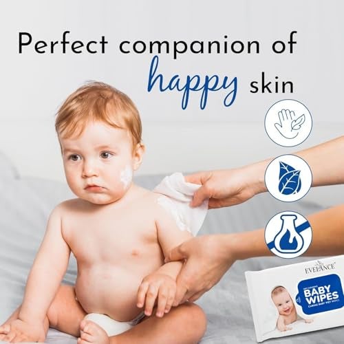 EVELANCE Soft Cleansing Baby Wipes with Lid | 72 Wipes x 3-216 Wipes | Extra Thick & Moist Wet Wipes for Baby's | Prevents Rashes & Redness with Goodness of Aloe Vera Vitamin E | pH Balanced - Image 5