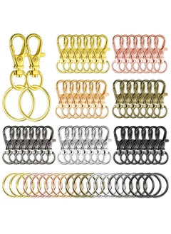 100 Pieces Swivel Clasps Set 50 Piece Lanyard Snap Hooks With 50 Piece Key Chain Rings Lobster Clasp Keychain Hooks Key Chain Clip Hooks Lobster Claw Clasps For Keychain Jewelry Diy (Multicolored)
