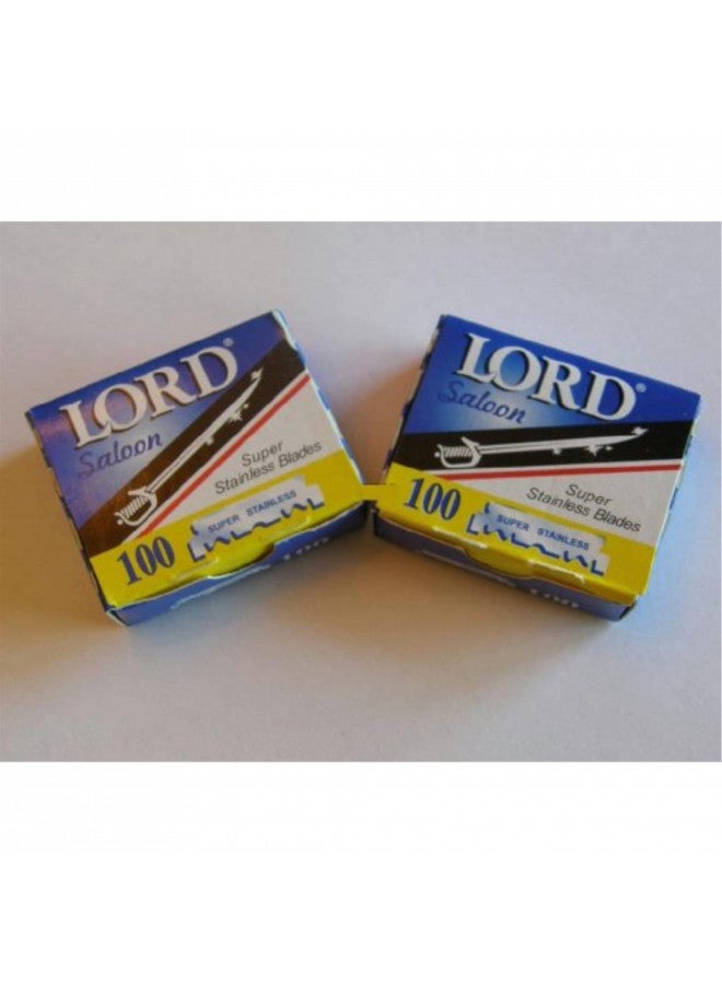 LORD RAZORS 200 شفرة حلاقة لورد سوبر ستانلس حافة واحدة للحلاقين - Image 1