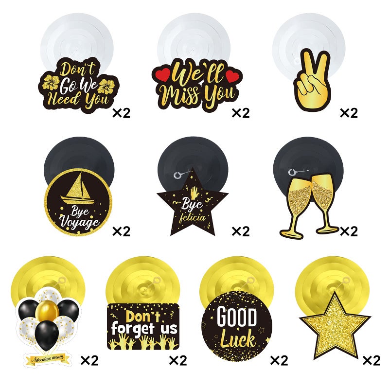 Outus 30 Pieces Farewell Party Decorations, Good Luck Decorations for Coworker Glitter We Will Miss You Sign Going Away Foil Ceiling Party Decor for Retirement Bye Office Work(Gold) - Image 4