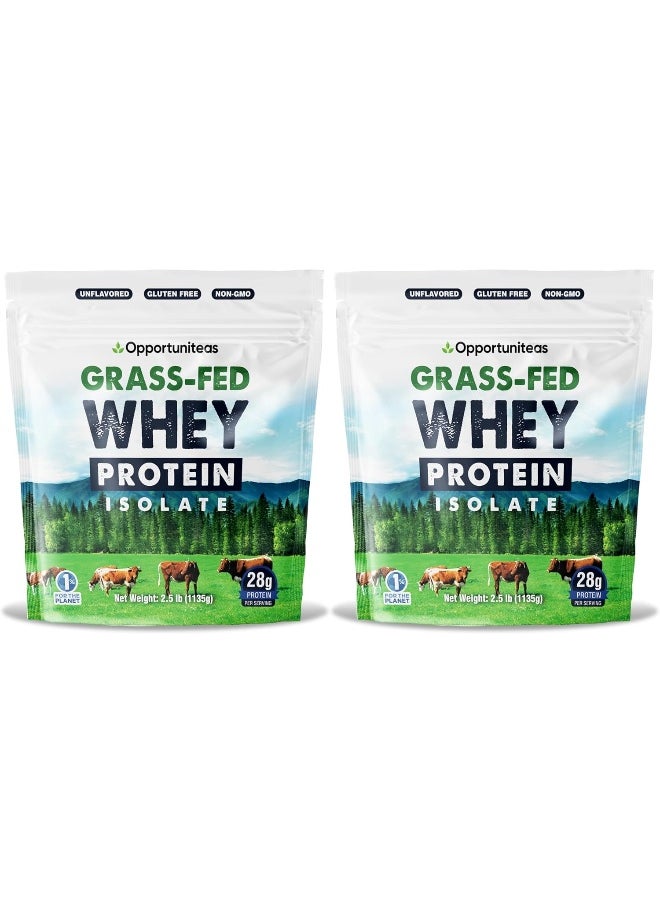 Opportuniteas Grass Fed Whey Protein Powder Isolate - Unflavored - Low Carb Keto & Paleo Diet Friendly - Pure Grass-Fed Protein For Shakes, Smoothies, Drinks & Recipes- Non Gmo & Gluten Free - 5 Pounds  - Image 1