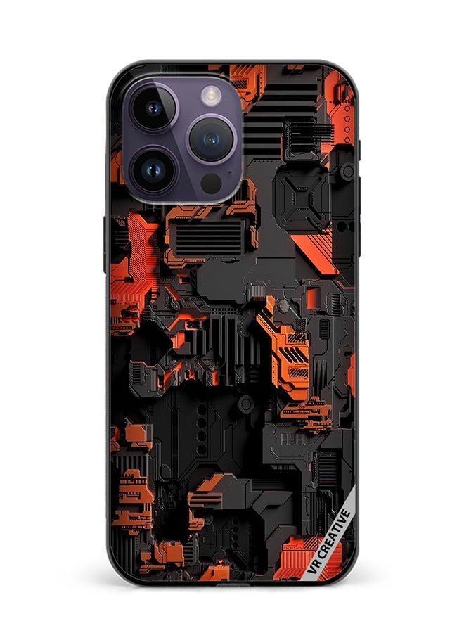 VR CREATIVE Protective Case Cover For Apple iPhone 15 Pro Circuit Design Multicolour - Image 1