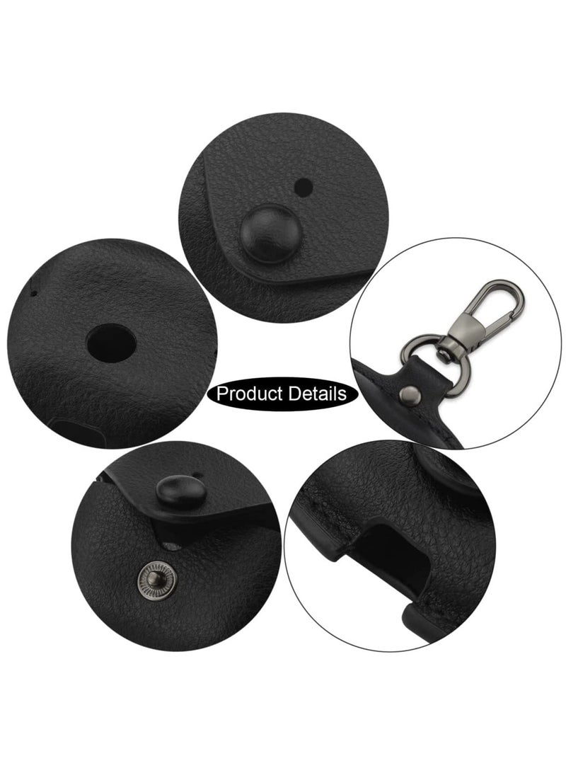 ELTRAZONE AirPods 3rd Generation Case (2021), Leather Protective Case Skin Cover with Keychain and Lock for Apple Airpods 3 Case Women Men (Black) - Image 3