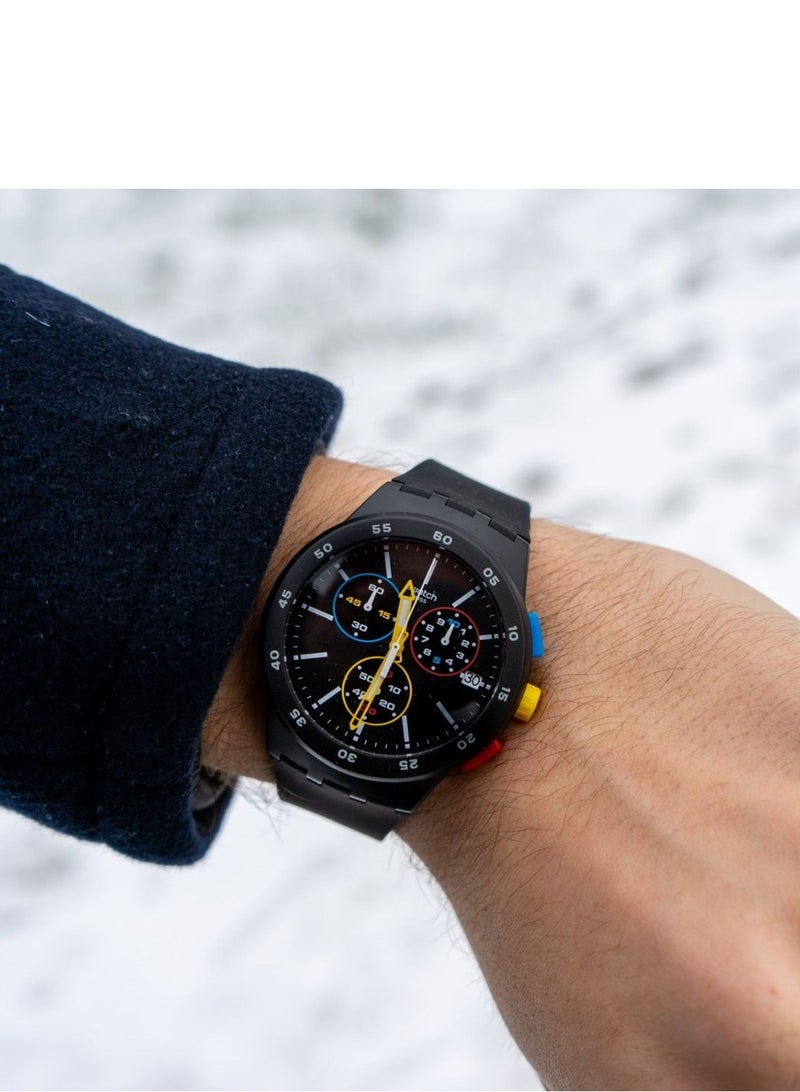 Swatch Unisex Black One Quartz Movement Water Resistant Wrist Watch - 41 Mm - Image 2