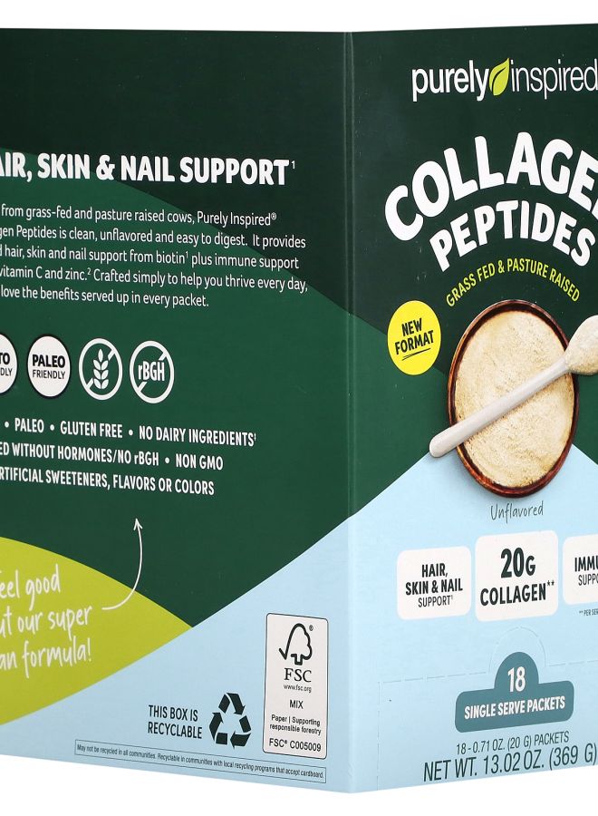 purely inspired Collagen Peptides Unflavored 18 Single Serve Packets 0.71 oz (20 g) Each - Image 2