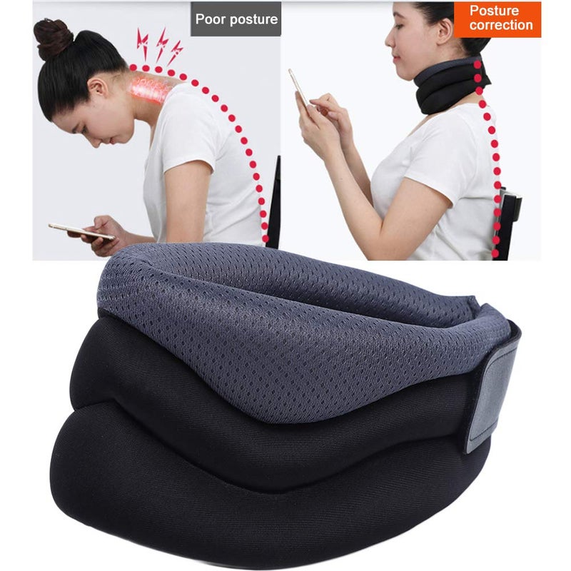 klarako Neck Traction, klarako Breathable Cervical Traction Appliance Neck Decompression Protection Posture Corrector Pillow Neck Support Stretcher for Instant Neck Pain Relief(grey) - Image 3