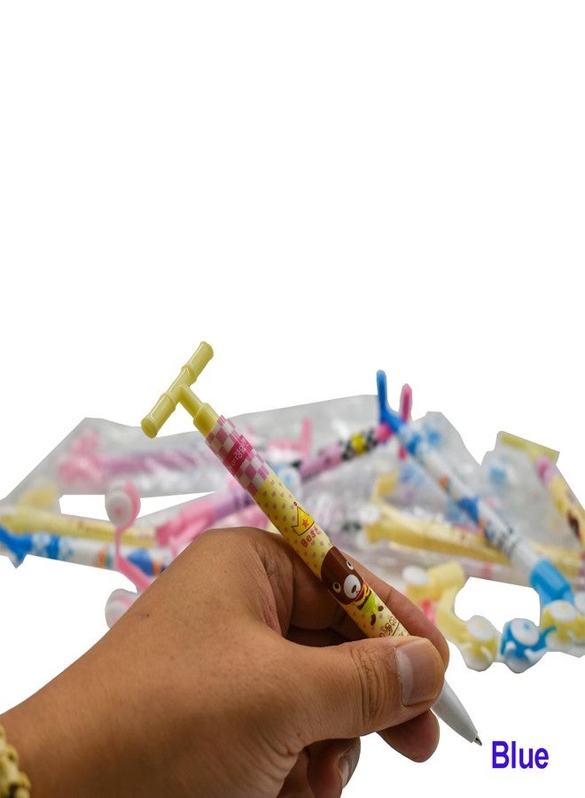 Maydahui 12 PCS Cute Kawaii Cartoon Scooter Shape Ballpoint Pens - Novelty Animal Printing Pens, Retractable, Funny, Blue Ink for School, Party, Home - Image 5