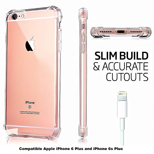 CaseHQ iPhone 6 Plus Case, iPhone 6S Plus Case Transparent Enhanced Grip Protective Defender Cover Soft TPU Shell Shock-Absorption Bumper Anti-Scratch Back Air Cushioned 4 Corners - Clear - Image 5