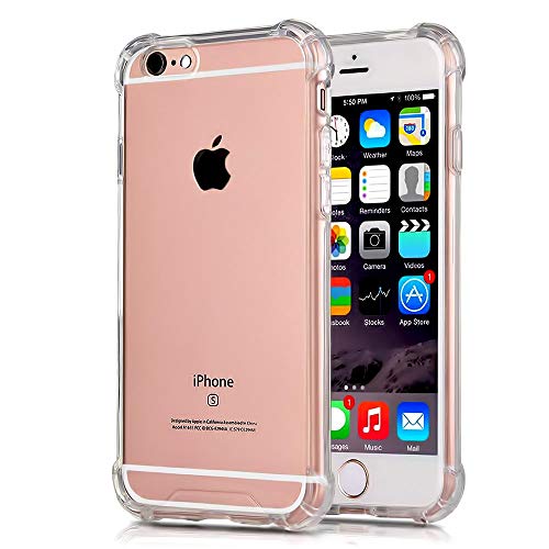 CaseHQ iPhone 6 Plus Case, iPhone 6S Plus Case Transparent Enhanced Grip Protective Defender Cover Soft TPU Shell Shock-Absorption Bumper Anti-Scratch Back Air Cushioned 4 Corners - Clear - Image 1