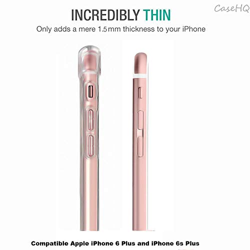 CaseHQ iPhone 6 Plus Case, iPhone 6S Plus Case Transparent Enhanced Grip Protective Defender Cover Soft TPU Shell Shock-Absorption Bumper Anti-Scratch Back Air Cushioned 4 Corners - Clear - Image 4
