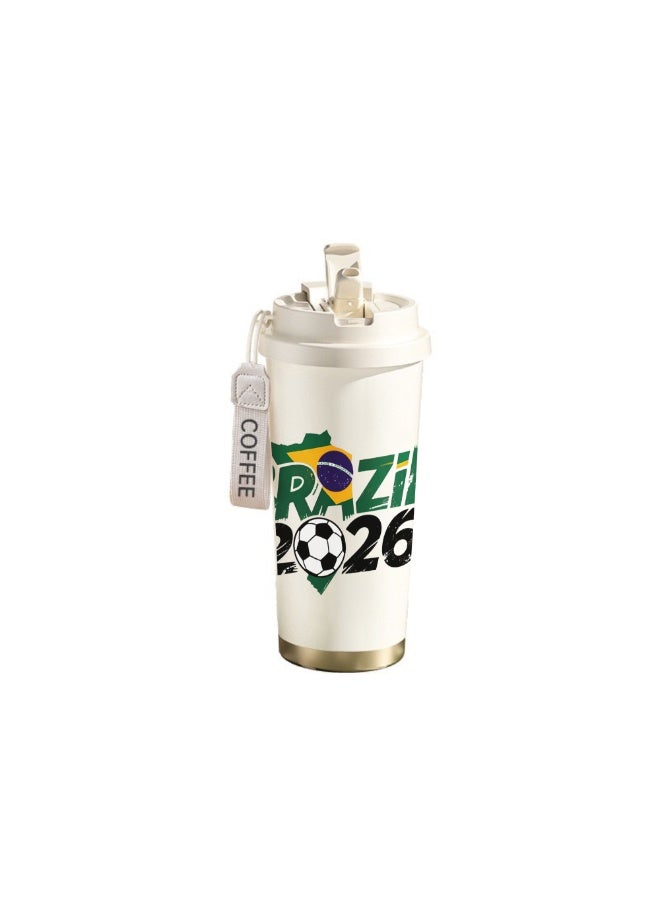 FIFA 520ml World Cup Printed Stainless Steel Insulated Water Bottle Double Wall Vacuum Thermal Flask Leakproof Cup for Hot & Cold Drinks - Image 1
