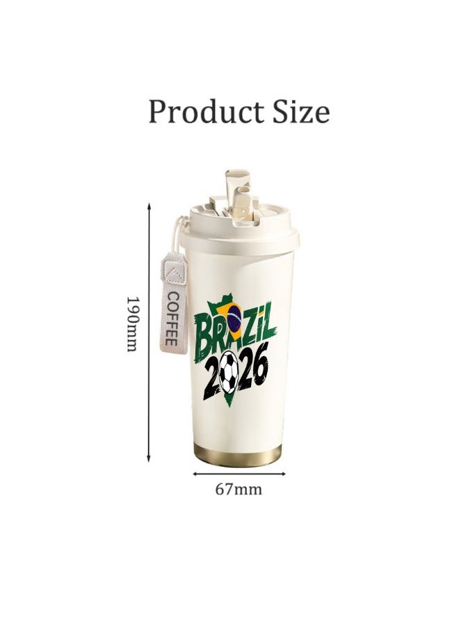 FIFA 520ml World Cup Printed Stainless Steel Insulated Water Bottle Double Wall Vacuum Thermal Flask Leakproof Cup for Hot & Cold Drinks - Image 2