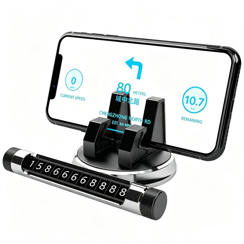 Hidden Car Phone Holder with Parking Number Plate - Image 1