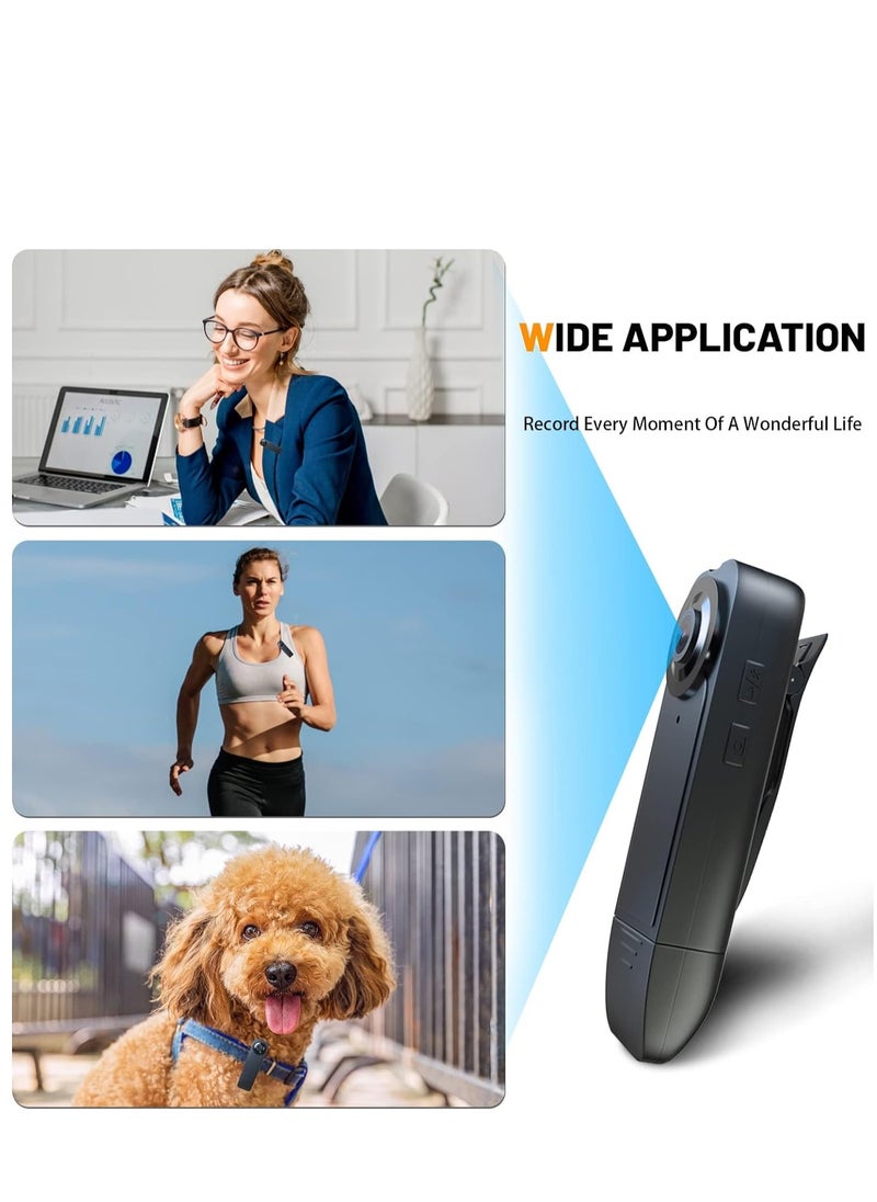 SYOSI Mini Body Camera 1080P Full HD Mini Camera Body Wear Camera Bike Cameras Cycling Video Recorder Portable Pocket Body Cams with Back Clip Video Audio Recording Motion Activated  - Image 2
