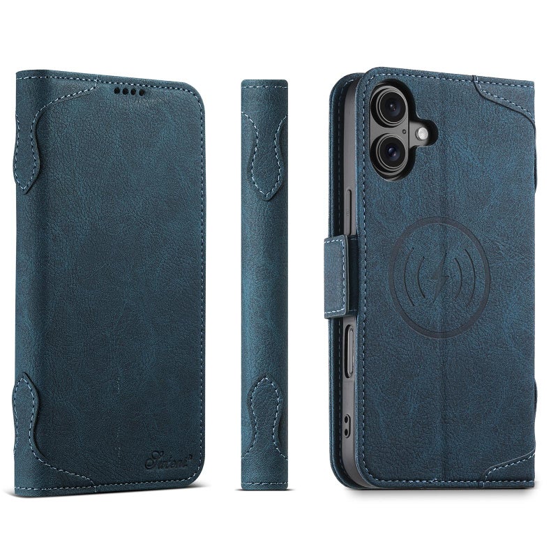 Suteni For Iphone 17 Suteni J07 Multifunctional Horizontal Flip Magsafe Leather Phone Case(Blue) - Image 1