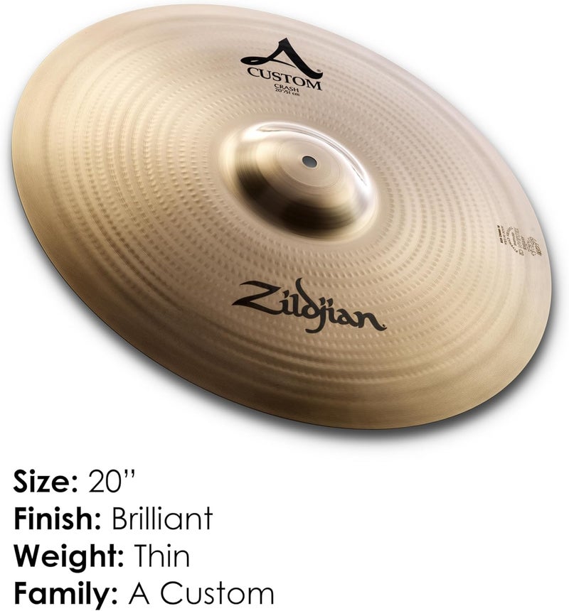 Zildjian A Custom 20 Inch Crash Cymbal - Image 2