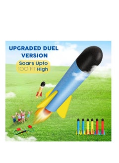 OASIS-TH Dual Stomp Rocket Launcher Toy For Kids Outdoor Shoots Up To 100 Feet Jump Rocket Set 6 Foam Rockets And 2 Stomp Launcher  - Image 2