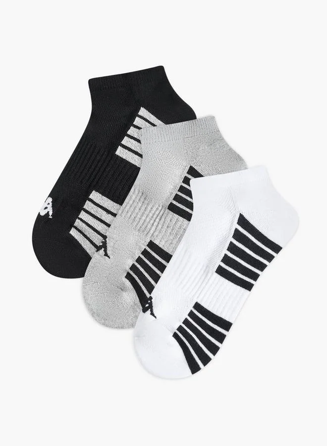 Set of 3 - Kappa Logo Print Half Terry Ankle Length Socks