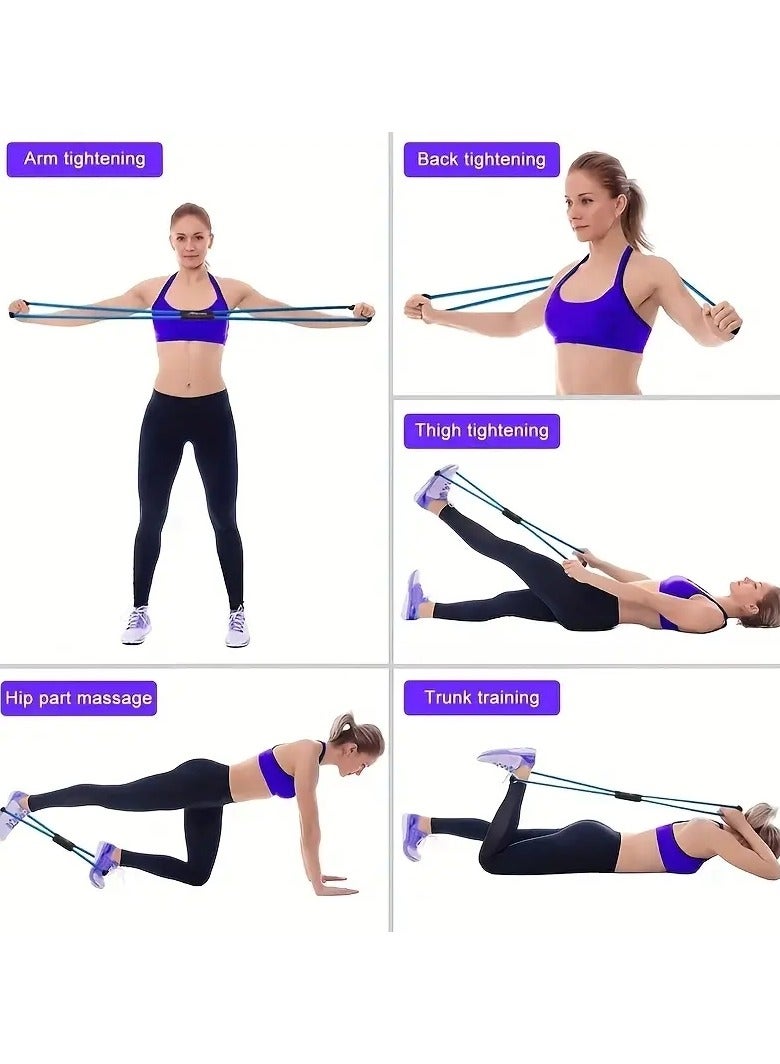 كوينج قطعة واحدة من أربطة المقاومة للتمارين المنزلية ذات 8 أشكال، أربطة مضفرة لليوجا للصدر والذراع والظهر والكتف، معدات تدريب اللياقة البدنية لليوجا والبيلاتس - Image 5