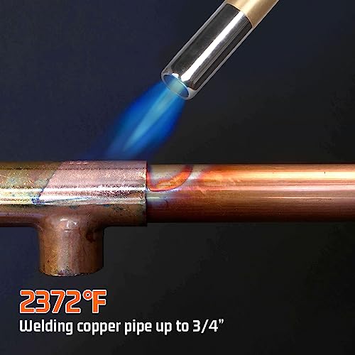 DOMINOX Propane Torch Head, High Intensity Torch Head Trigger Start Gas Torch, Map Gas Torch Kit for Propane, Map and Mapp Gas, Mapp Gas Torch for Soldering, Welding, Cooking (Not Included Gas Tank) - Image 5