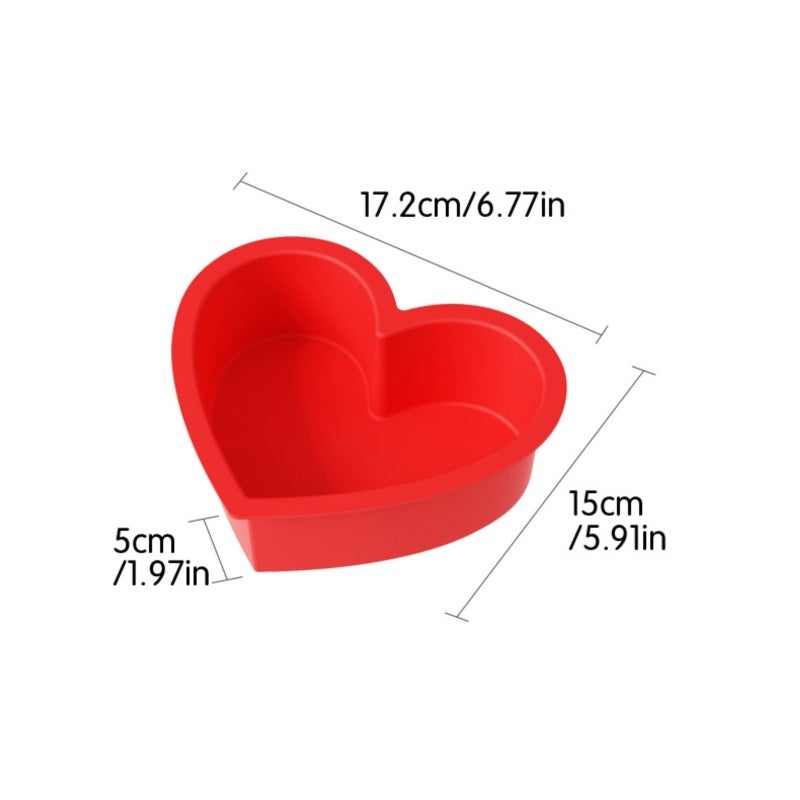 Heart Shaped Silicone Mold: 10-Inch 8-Inch 6-Inch Red - Food-Grade Silicone For Easy Release, High-Temperature Resistant Up To 420°C, Easy-To-Clean Smooth Surface - For Baking Enthusiasts, Family Gath - Image 4